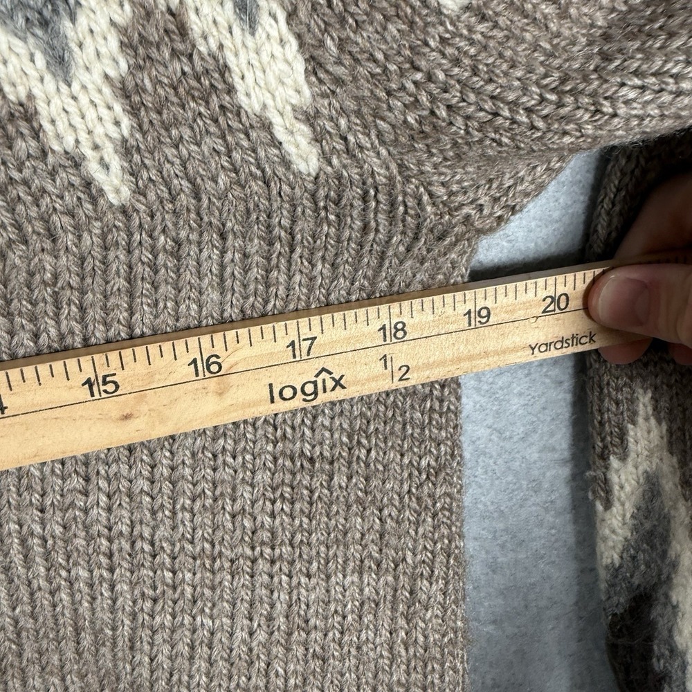 J. Jill Wool Cardigan Womens Small Brown Fair Isle Button Front Sweater - Picture 4 of 7